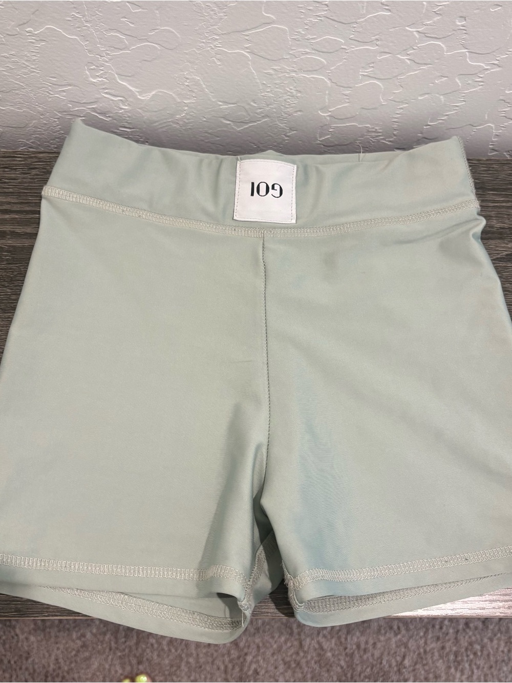 GOI High-Waist Bike Shorts in Pale Sage XXS